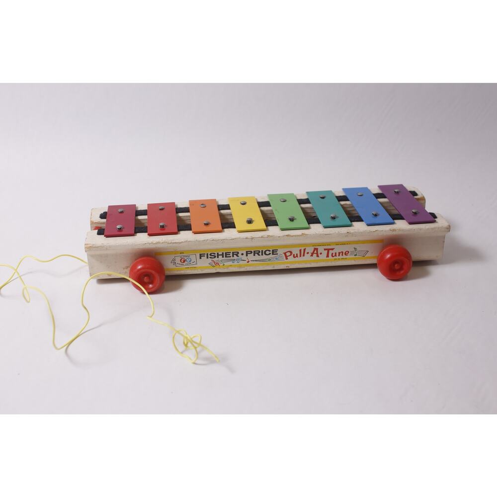 1964 Fisher-Price Pull-A-Tune Colorful Xylophone Item 870 Vintage ~260209-WH 963